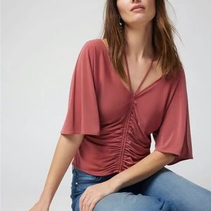 White House Black Market ruched front tie top